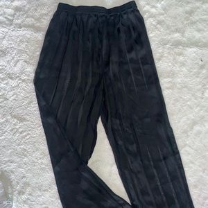 Black sheer pants with stripes